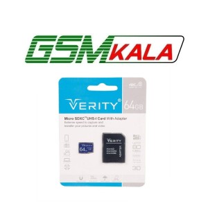 رم میکرو 64 گیگ وریتی Verity U3 C10 80MB/s + خشاب