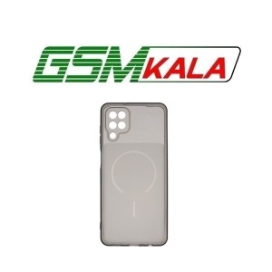 قاب ژله ای شفاف مستطیلی طرح مگ سیف محافظ لنزدار Samsung Galaxy A12 / M12 / F12 - مشکی