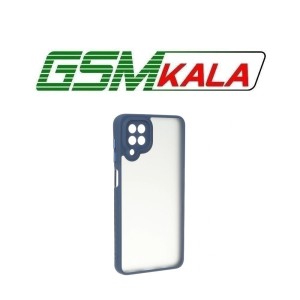 قاب مات لنز برجسته دور هاشور Samsung Galaxy A12 / M12 / F12 - سرمه ای