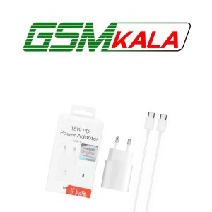 شارژر دیواری فست و PD تک پورت SAMSUNG مدل T1510 15W به همراه کابل شارژ Type-C To Type-C - سفید