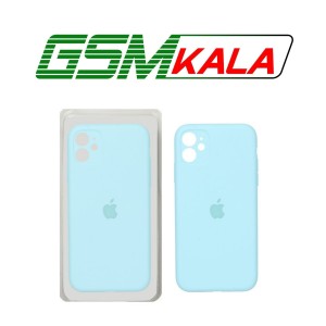 قاب سیلیکونی پاک کنی محافظ لنزدار اورجینال Apple iPhone 11 - فیروزه ای