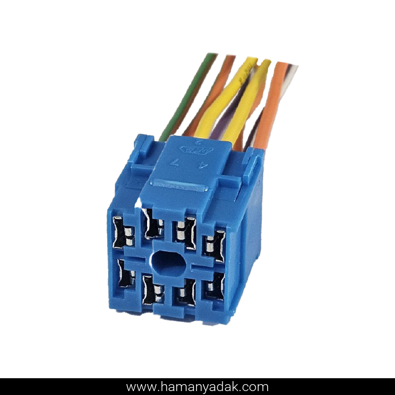 سوکت 8 فیش رله ای آبی برند +BBZ