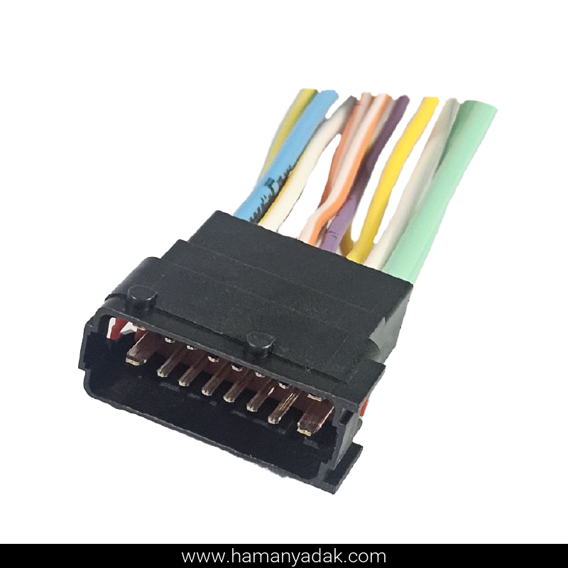 سوکت 16 فیش نری مشکی مقابل (BSM) زیر داشبورد پژو 206 برند +BBZ