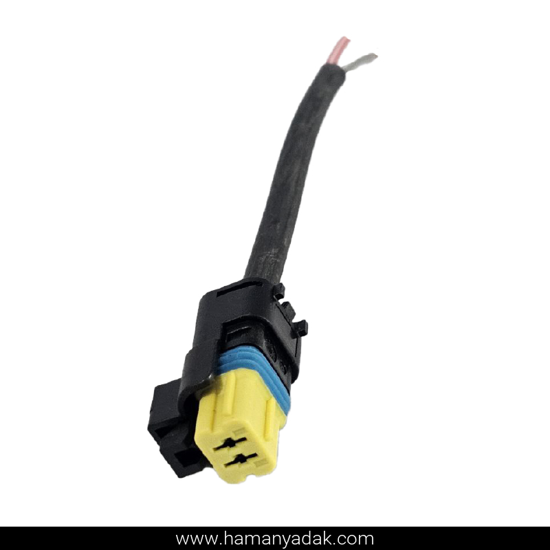 سوکت 2 فیش سوزنی رنگی زرد برند +BBZ