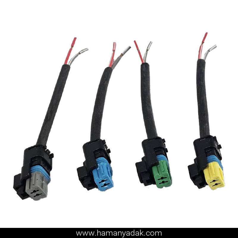 پک 4 تایی سوکت 2 فیش سوزنی رنگی برند +BBZ