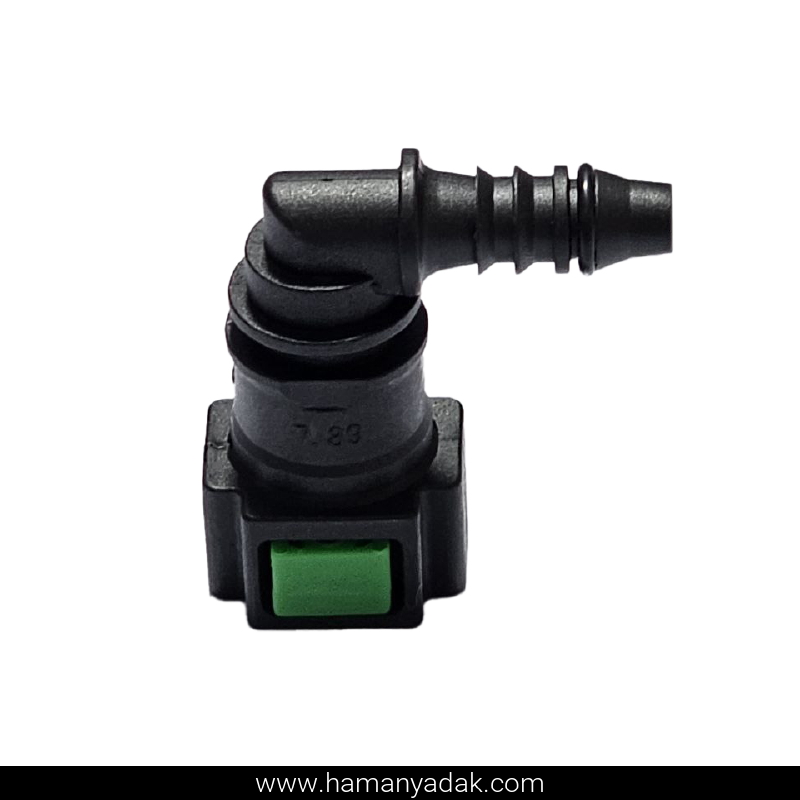 سوکت صافی بنزین 90 درجه سبز برند +BBZ (کد 120)