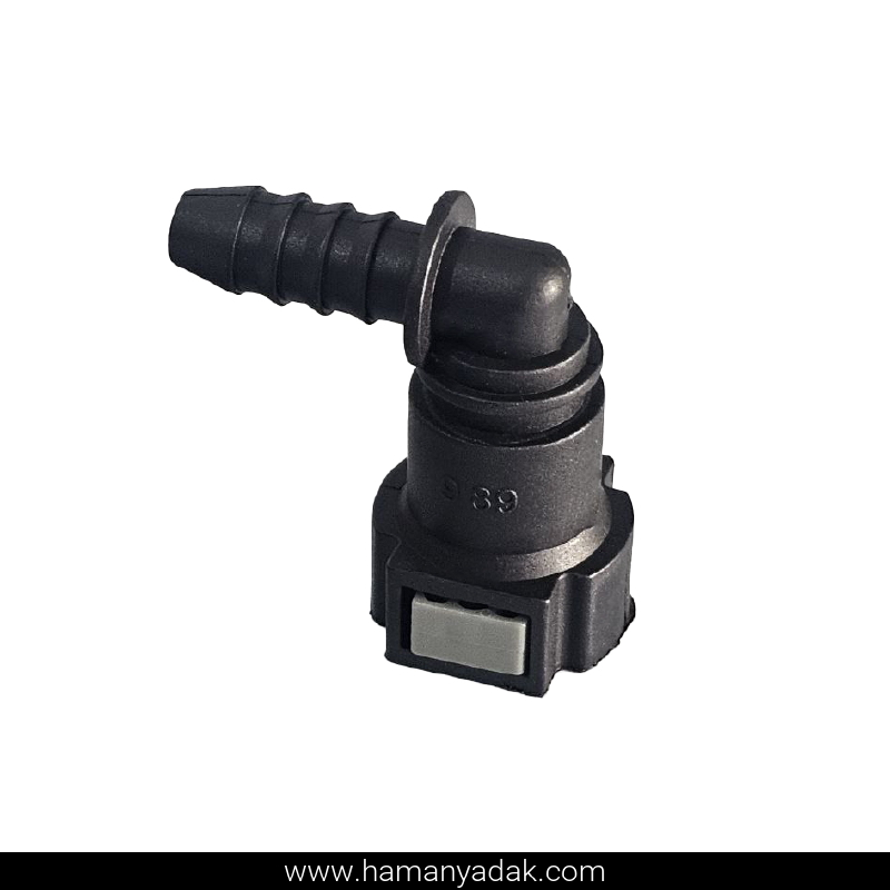 سوکت صافی بنزین سمند EF7 طوسی 90 درجه برند +BBZ (کد 121)