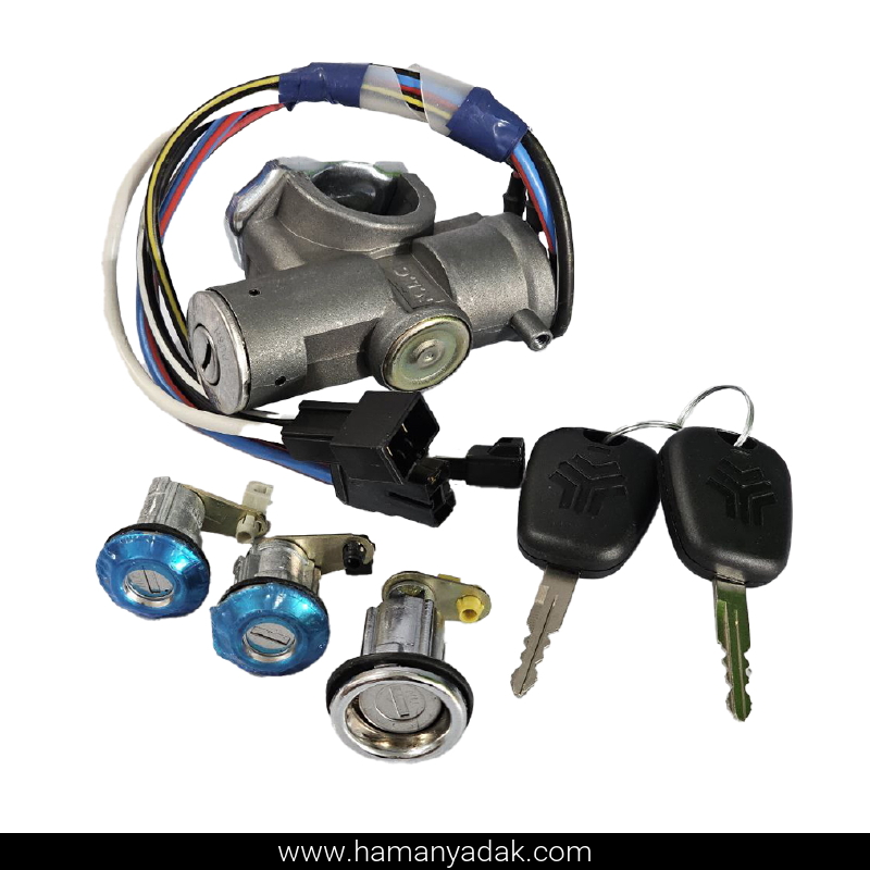 مجموعه کامل قفل و سوئیچ پراید برند نصیر لوازم