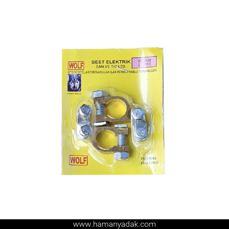 سرباطری برنجی جفتی مثبت و منفی برند WOLF