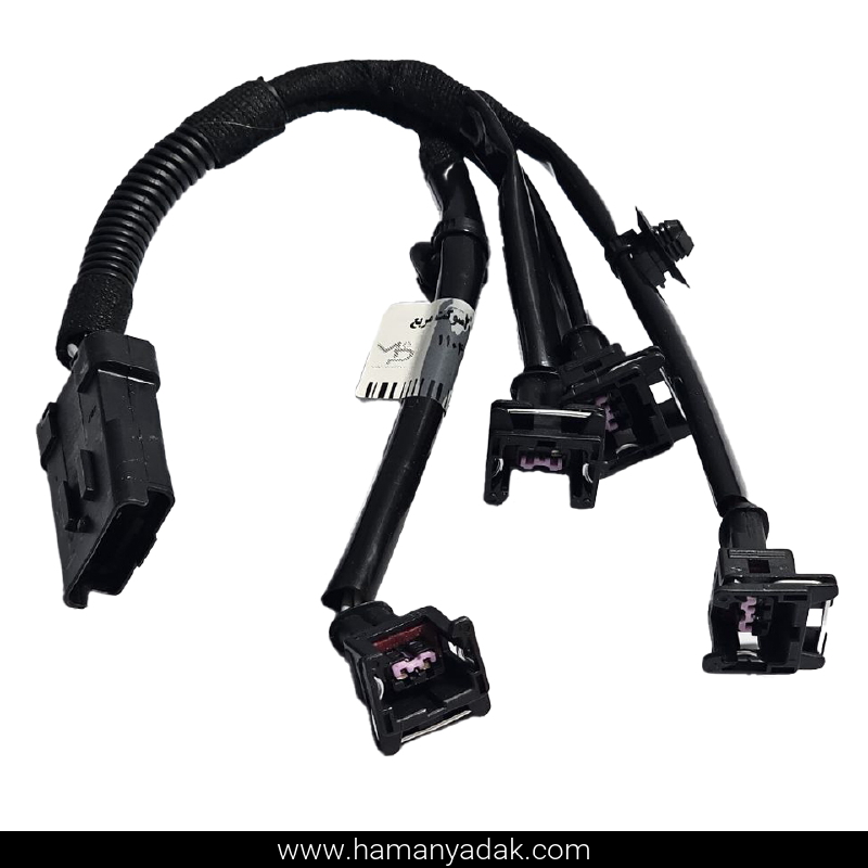 دسته سیم سوزن انژکتور (منیفولد) پژو 206 و رانا مشکی سوکت مربع برند HPERIN