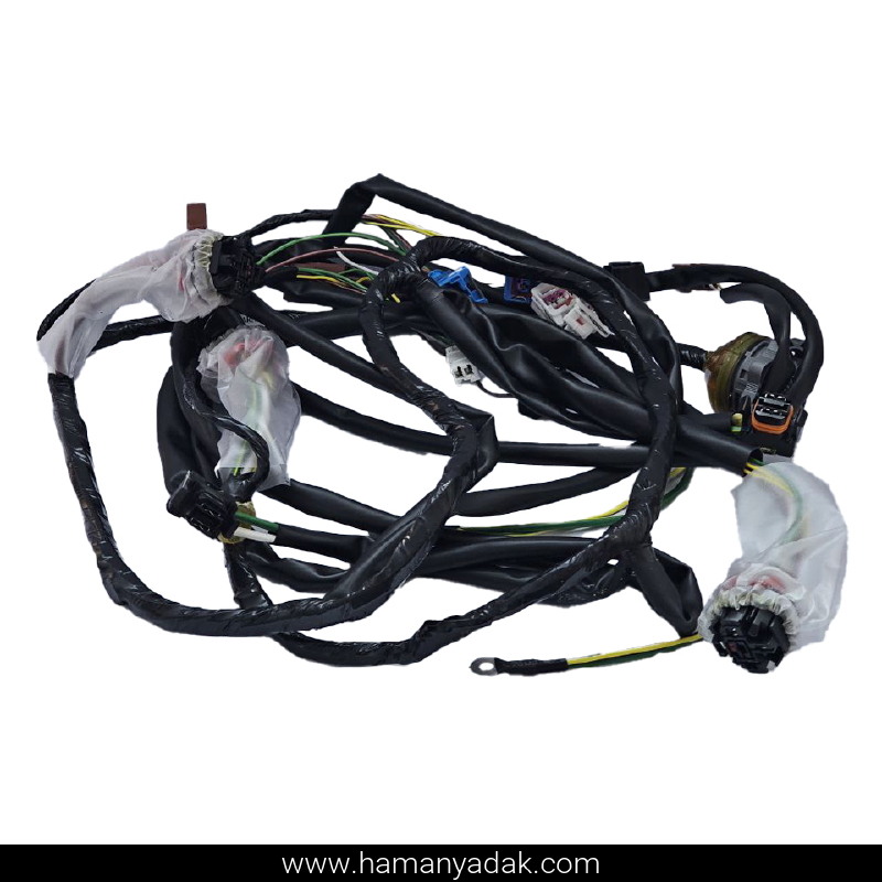 دسته سیم چراغ های جلو و فن پژو 405 و پارس (کد YG20240748) برند دناکو