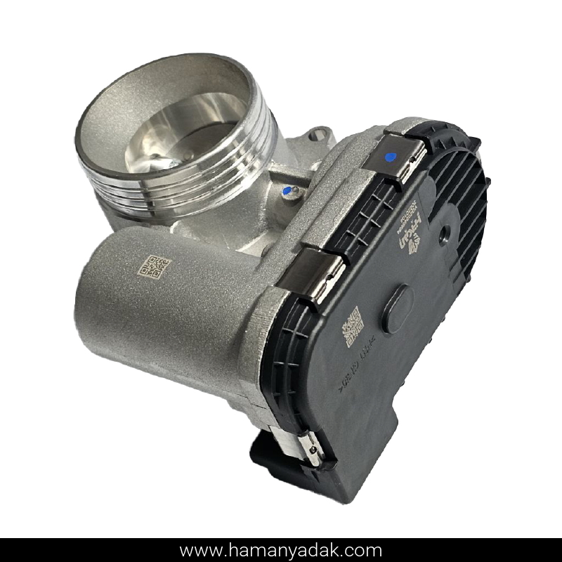 دریچه گاز کامل برقی پژو 206 تیپ 2 مدل مایفو برند هیرکان