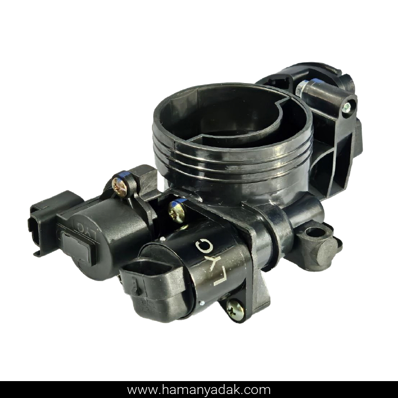 دریچه گاز کامل سیمی پژو 206 تیپ 2 پلاستیکی برند LYC