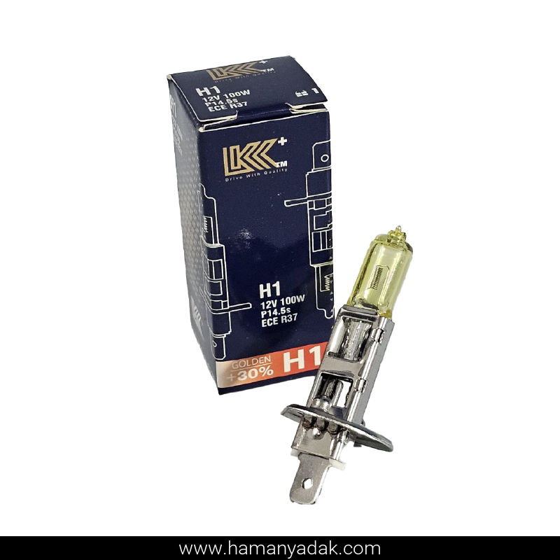 لامپ H1 بی سیم 12 ولت 100 وات زرد برند LKK