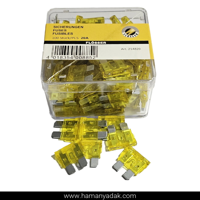 فیوز دوشاخ شیشه ای 20 آمپر