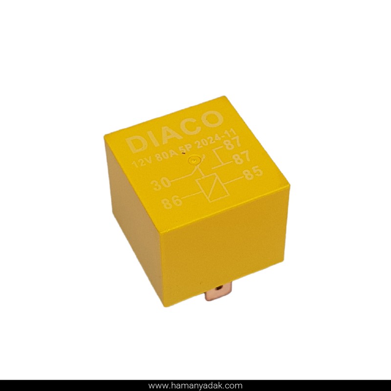 رله سیستم تهویه هوا 5 فیش زرد برند دیاکو (کد 511)