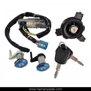 مجموعه کامل قفل و سوئیچ پژو 206 هاچ بک برند نصیر لوازم