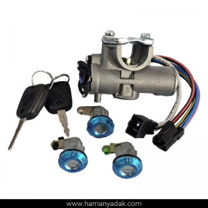 مجموعه کامل قفل و سوئیچ پراید 111 برند نصیر لوازم