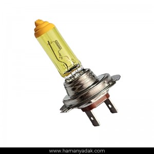 لامپ H7 دو خار 12 ولت 100/90 وات زرد برند G.T.Ph