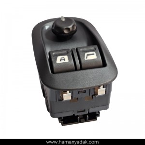 کلید شیشه بالابر اتو پژو 206 تیپ 5 دو سوکت (قدرتی) برند ایمن تک