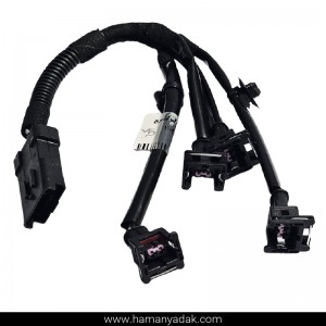 دسته سیم سوزن انژکتور (منیفولد) پژو 206 و رانا مشکی سوکت مربع برند HPERIN