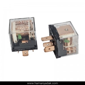 رله 5 فیش شیشه ای 80 آمپر 2 پلاتین