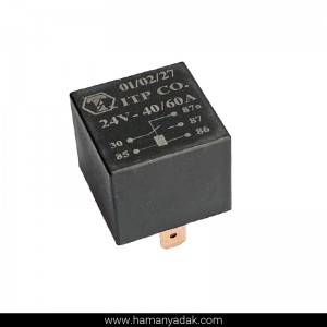 رله 5 فیش 24 ولت مشکی برند ایمن تک