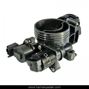 دریچه گاز کامل سیمی پژو 206 تیپ 2 پلاستیکی برند LYC