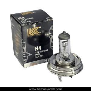 لامپ H4 سه خار گرد پیکانی 12 ولت 100/90 وات برند LKK