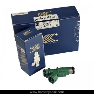 سوزن انژکتور پژو 206 سبز 3 سوراخ سوکت بیضی برند هیرکان و LKK