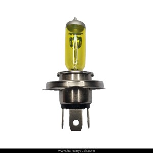 لامپ H4 سه خار 12 ولت 100/90 وات زرد برند LKK