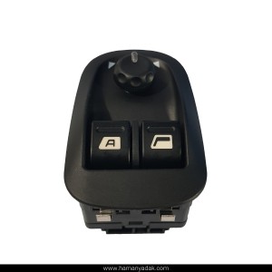 کلید شیشه بالابر اتو پژو 206 تیپ 5 قدیم دو سوکت برند هیرکان