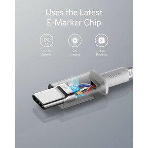 100 وات کابل تبدیل USB-C به USB-C انکر 100 وات مدل A8757 طول 1.8 متر - همه چی بازار