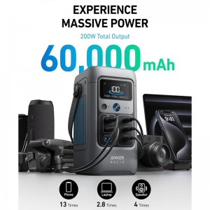 پاوراستیشن و نیروگاه همراه انکر مدل Anker SOLIX C200 DC Power Bank Station 192Wh 60K A1727
