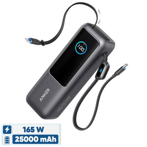 پاوربانک انکر مدل A1695 ظرفیت 25000 میلی آمپر ساعت توان 165 وات