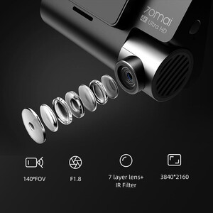 دوربین فیلم برداری خودرو سوِنتی مِی مدل 70maI Dash Cam 4K + Rear Cam Set(RC06) A800S ( با دوربین )
