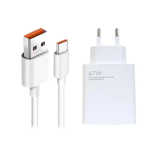 شارژر دیواری شیائومی مدل 67 وات به همراه کابل تبدیل USB-C