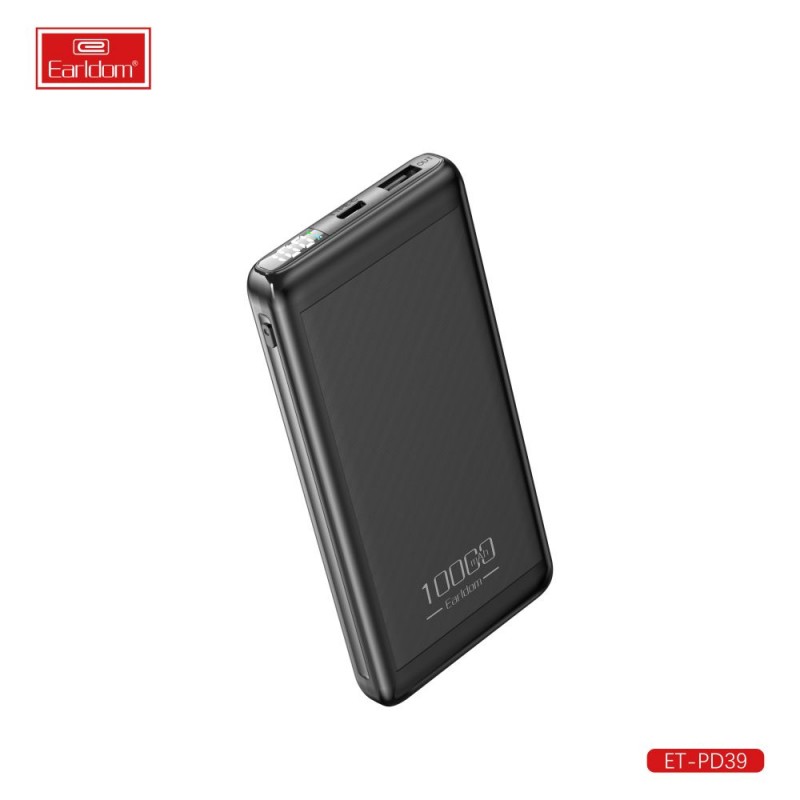 پاوربانک ارلدام مدل ET-PD39 ظرفیت 10000 میلی آمپرساعت
