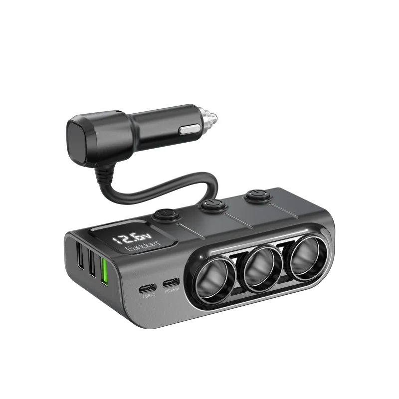 هاب شارژر فندکی سه پورت 120W ارلدام ET-CS4