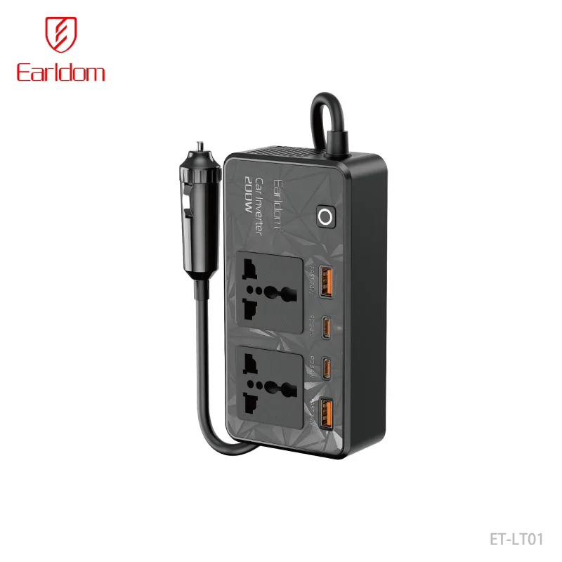 اینورتر فندکی خودرو ارلدام 200 وات مدل ET-LT01