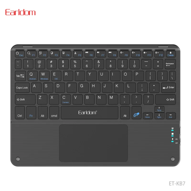 کیبورد بی سیم ارلدام مدل ET-KB7 دارای تاچ پد