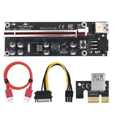 رایزر کارت گرافیک تبدیل PCI EXPRESS X1 به X16 مدل 8 خازن 009s plus