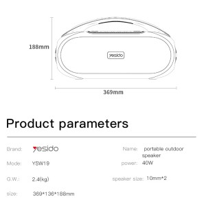 اسپیکر بلوتوثی قابل حمل یسیدو مدل YSW19