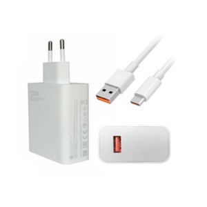 شارژر دیواری شیائومی مدل 120 وات به همراه کابل تبدیل USB-C