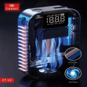 پمپ باد شارژی ارلدام مدل ET-V2 با نمایش دیجیتال