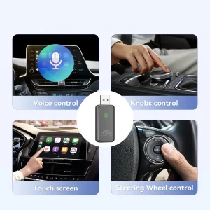 اندروید اتو (Android Auto) و کارپلی (CarPlay) وایرلس خودرو ارلدام مدل ET-CP02 به همراه تبدیل USB به USB-C
