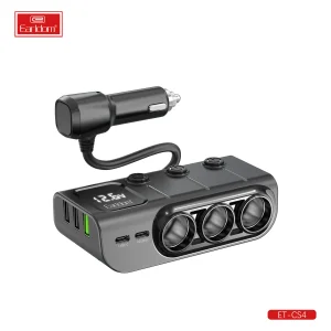هاب شارژر فندکی سه پورت 120W ارلدام ET-CS4