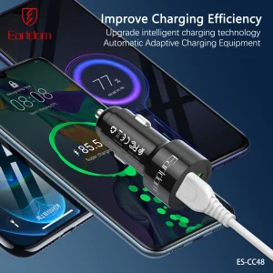 شارژر فندکی ارلدام مدل CC48C 12W به همراه کابل شارژ Type-C