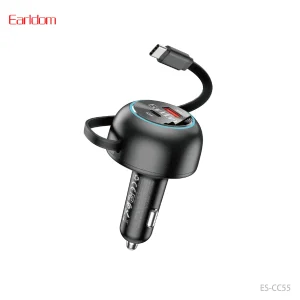 شارژر فندکی 75 ارلدام مدل CC55 به همراه کابل جمع شونده تایپ سی