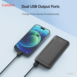 پاوربانک ارلدام مدل ET-PB71 ظرفیت 10000 میلی آمپرساعت